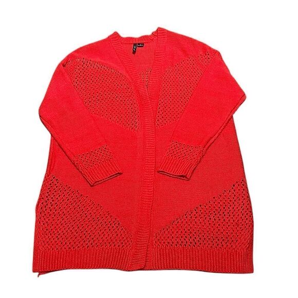 New Directions Women’s Red Open Front Cardigan - Picture 5 of 9